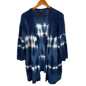 Torrid Blue and White Tie-Dye Cardigan